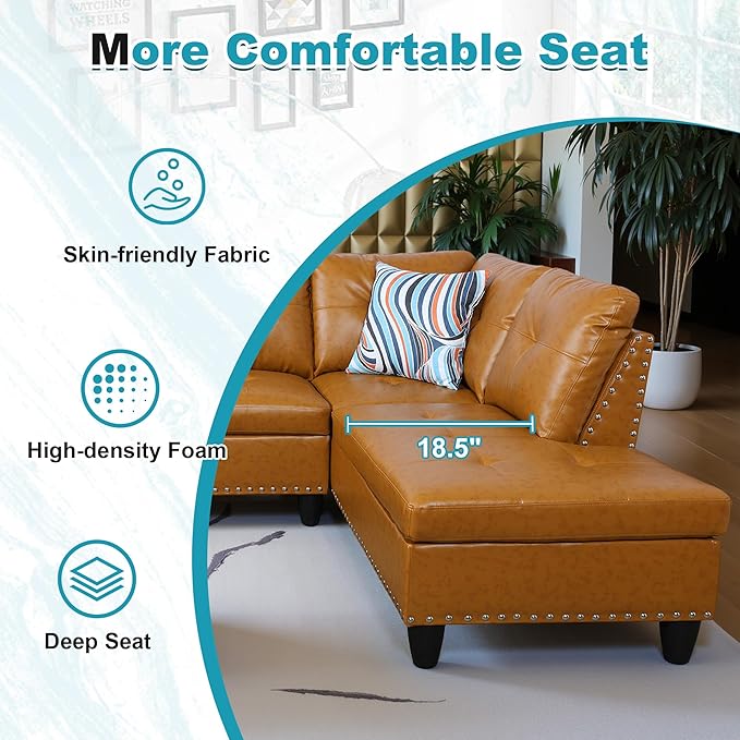 97.5" Oversized Sectional Couch, L Shaped Couch - Image 5