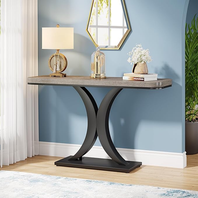 LITTLE TREE Industrial Entryway Console Table, Compact Foyer Hallway Accent - Image 2