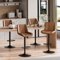 Shintenchi Swivel Bar Stools Set of 4, Adjustable Faux Leather Upholstered by Shintenchi