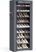 SONGMICS Shoe Rack with Non-Woven Fabric Cover, 9 Tier Storage Shelf by SONGMICSbySONGMICSHOME