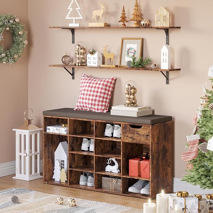 DINZI LVJ Shoe Bench, Entryway Storage Bench - Image 2