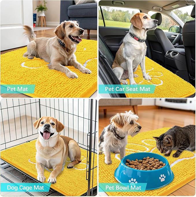 OLANLY Door Mat for Muddy Dog Paws 30x20, Ultra Absorbent Chenille Mud Doormat - Image 7