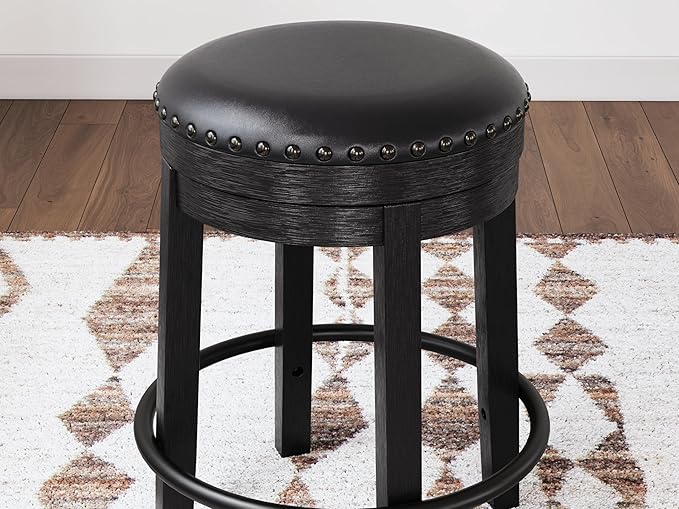 Signature Design by Ashley Valebeck Casual Round Faux Leather Upholstered - Image 9