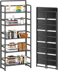 4NM No-Assembly 5 Tiers Folding Bookshelf Storage Shelves Vintage Bookcase by 4NM