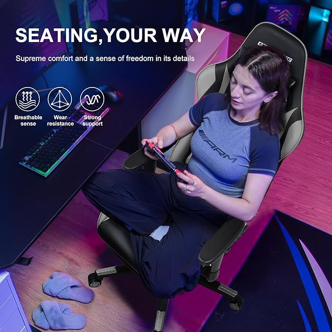 GTRACING Gaming Chair with Footrest, Ergonomic Computer Game Desk Chair - Image 3