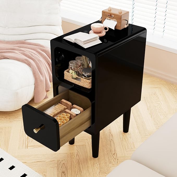 Narrow Nightstand, Solid Wood Night Stand - Image 6