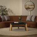 NTC 40 Inch Tribase Boho Wooden Round Coffee Table by NTC