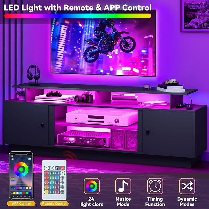 DWVO Modern TV Stand for 65/75 Inch TVs, Entertainment Center - Image 5