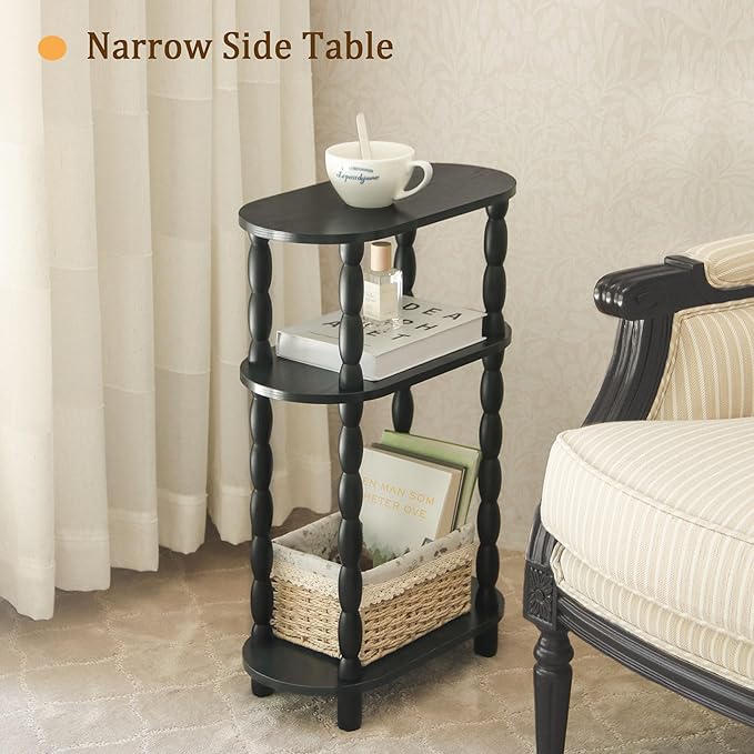 MaxSmeo Small Narrow Side Table, 3-Tier Narrow End Table - Image 6