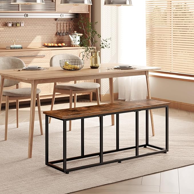 HOOBRO Dining Bench, 47.2 Inch Dining Table Bench, Industrial Style Kitchen - Image 4