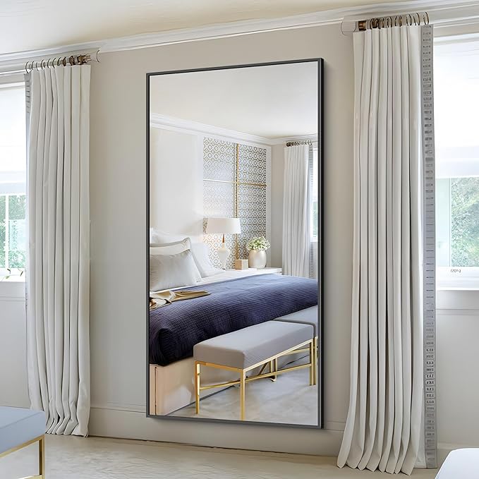 KOCUUY Black Bathroom Mirrors for Wall, 72x36 Large Rectangle Mirrors for - Image 2
