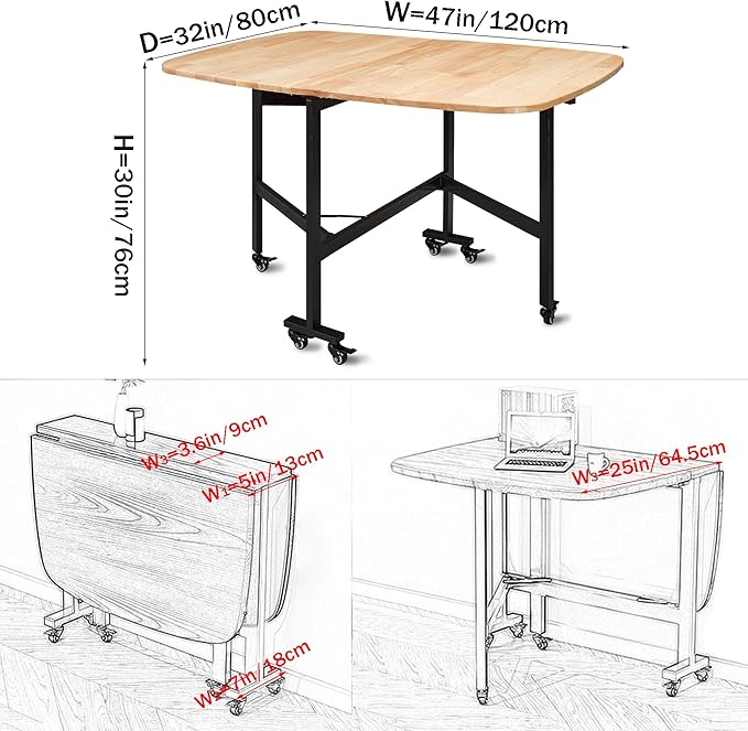 Multifunction Table Drop Leaf Dining Table - Image 3
