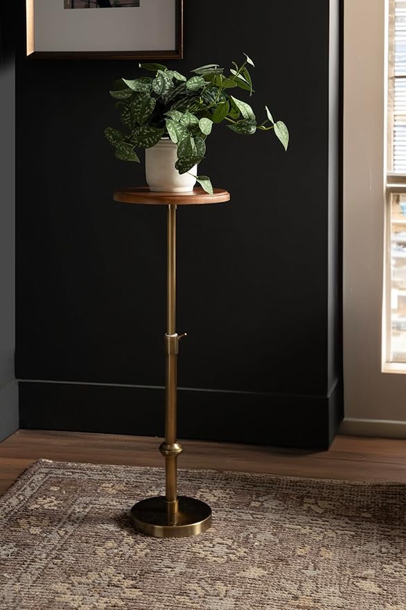Kate and Laurel Engles Modern Adjustable-Height Pedestal Drink Table; 10 x 10 x - Image 4