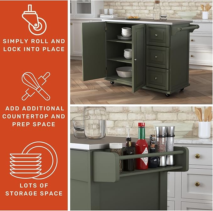 homestyles Mobile Kitchen Island Cart - Image 3