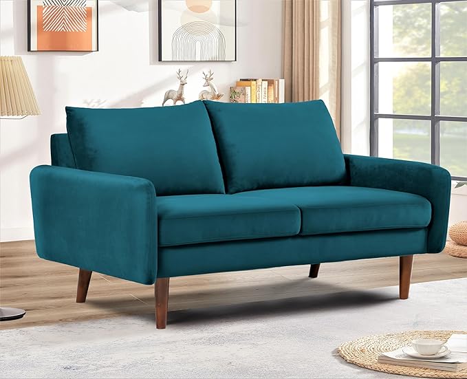 Container Furniture Direct Kent Velvet Loveseat Sofa - Image 8
