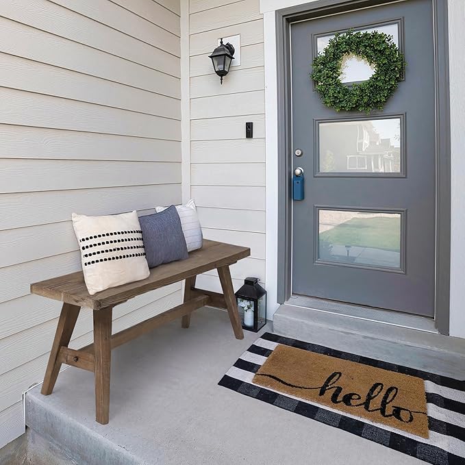 Wnutrees 47" Farmhouse Wood Bench, Dining Room Bench, Entryway Bench - Image 3