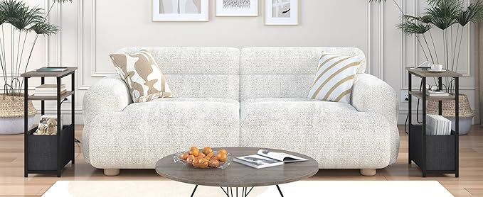 Narrow Side Table with Charging Station Set of 2, Small End Table - Image 7