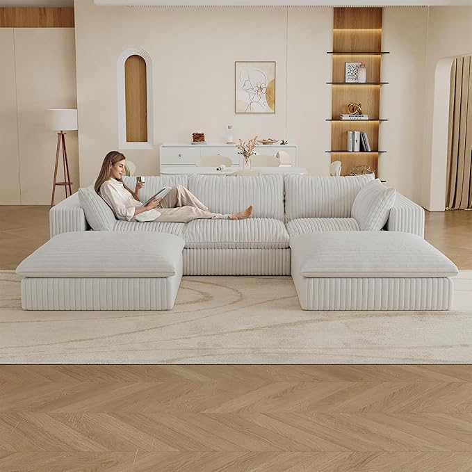 Down Filled Boneless Sectional Sofa Cloud Couch - Image 5