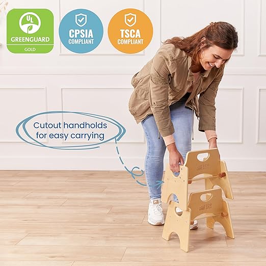 ECR4Kids Stackable Wooden Toddler Chair, Kids Furniture - Image 6