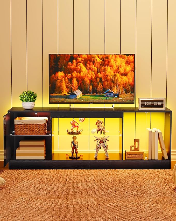 TV Stand with Power Outlets 55 65 inch, Modern Entertainment Center with - Image 7