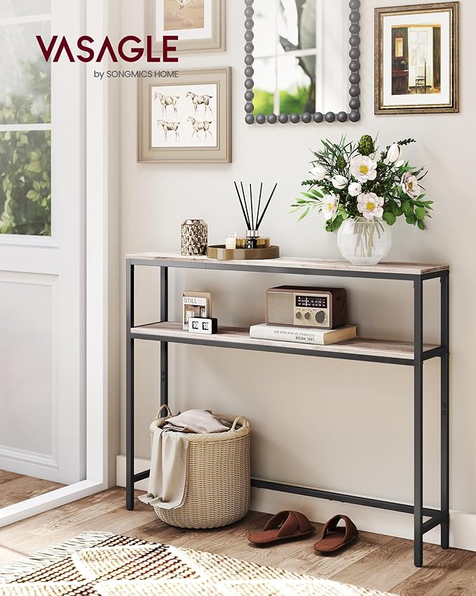 VASAGLE Console Table, 2-Tier Narrow Sofa Table - Image 2