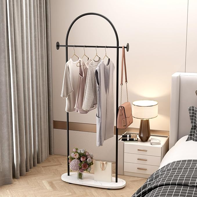 Black Clothing Rack, Modern Clothes Rack - Image 2