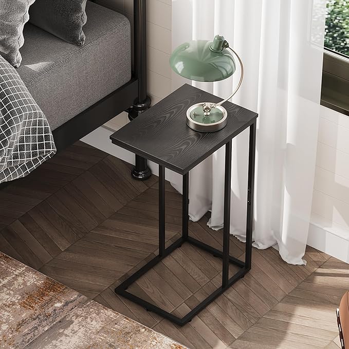 WLIVE Black Side Table Set of 2, C Shaped End Table Sets, Small Sofa Side - Image 4