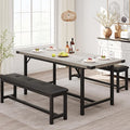 3-Piece Dining Table Set for 4-6 People, Extendable Kitchen Table Set by SLEKVERSA