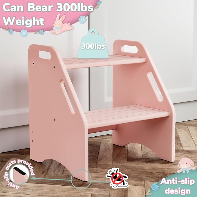 AMBIRD Wooden Kids Step Stool, 15.75'' H Potty Training Toddler 300 lbs Capacity - Image 6