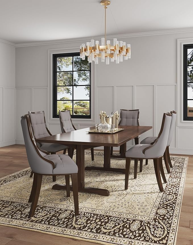 Manhattan Comfort Fifth Avenue Faux Leather Dining Chairs, Parsons Accent - Image 2
