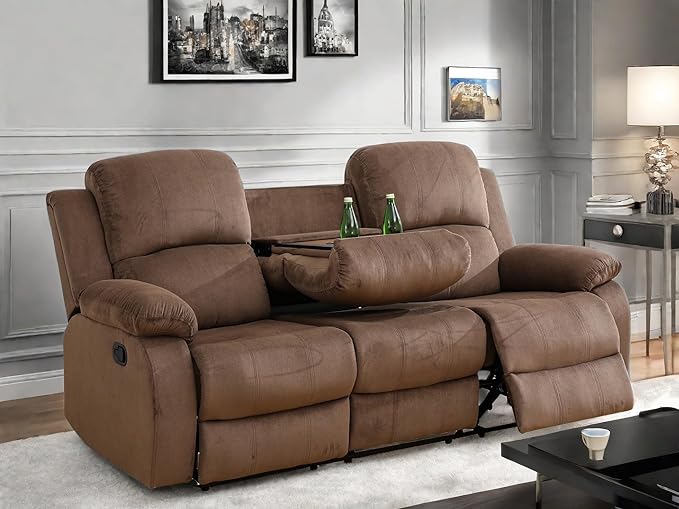 Recliner Sofa Couch, 3-Seater Home Theater Seating Reclining Sofa, Power - Image 3