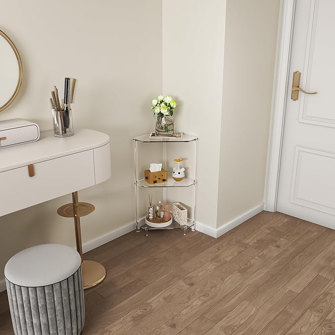 Eglaf Acrylic Corner Side Table - Image 8
