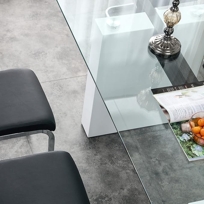 63" Modern Glass Dining Table - Image 8