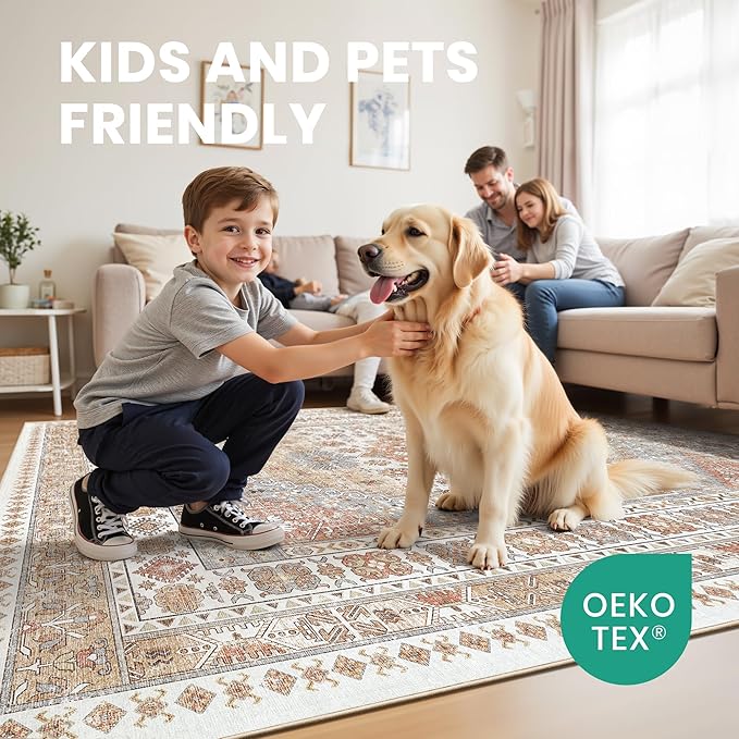 zesthome 10x14 Area Rugs, Stain Resistant Washable Rug, Ultra-Thin Rugs - Image 5