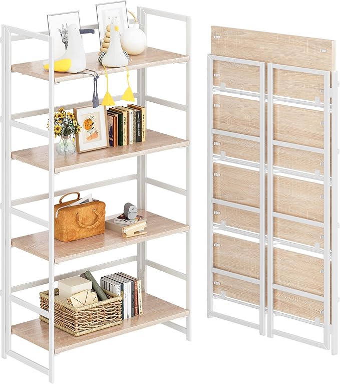 4NM No Assembly 4 Tiers Book Shelves, Living Room, Home Office by 4NM