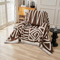 STACYPIK Boho Chocolate Beige Sofa Cover Anti-Slip Reversible Couch Cover by STACYPIK