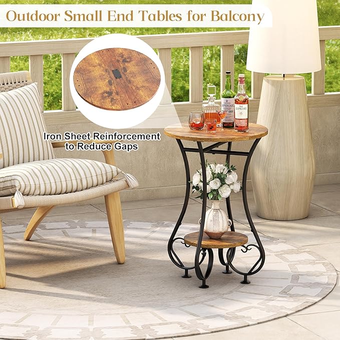 Side Table, Small Round End Table - Image 3