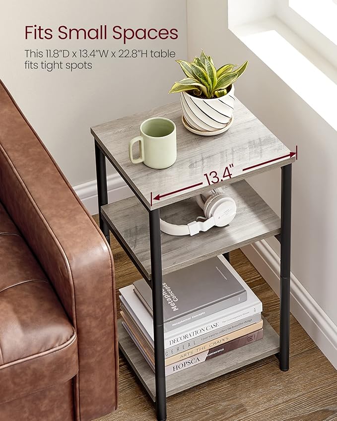 VASAGLE Side Table, Small End Table, Tall Nightstand - Image 5