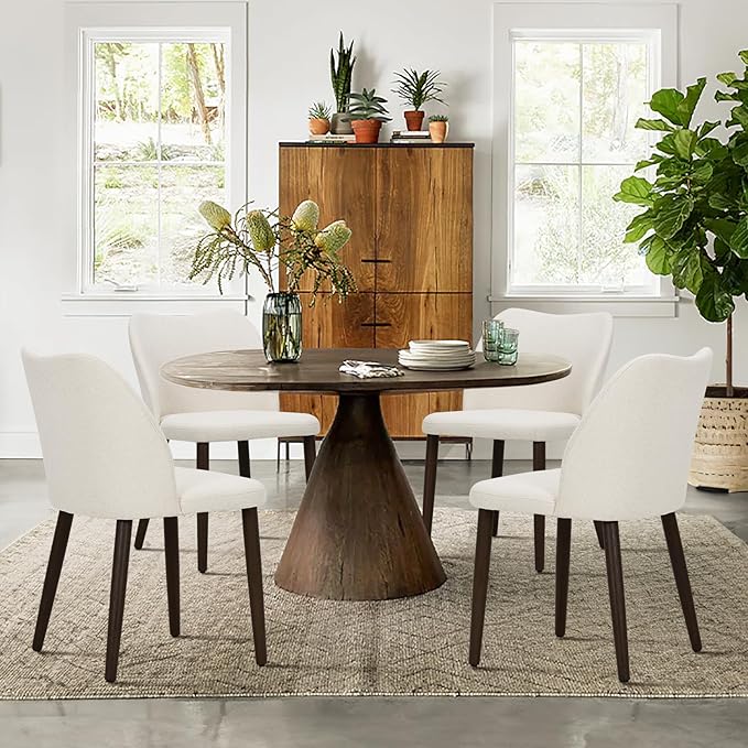 COLAMY Upholstered Dining Chairs Set of 4, Modern Fabric Dining Room Kitchen by COLAMYINC