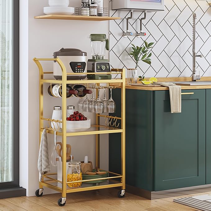 TUTOTAK Bar Cart, Home Bar Serving Cart - Image 7