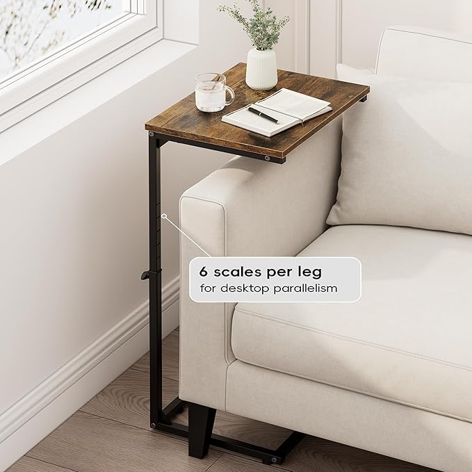 Vagusicc C Shaped End Table for Couch, 33.2'' Tall C Table Adjustable Height - Image 4