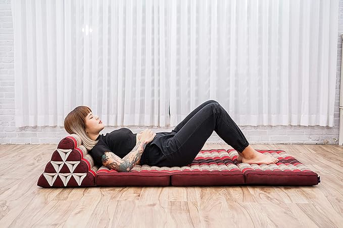Leewadee 3-Fold Mat XXL with Triangle Cushion – Firm TV Pillow, Foldable - Image 5