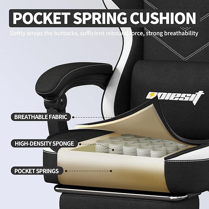 Gaming Chair, Fabric Computer Chair - Image 6