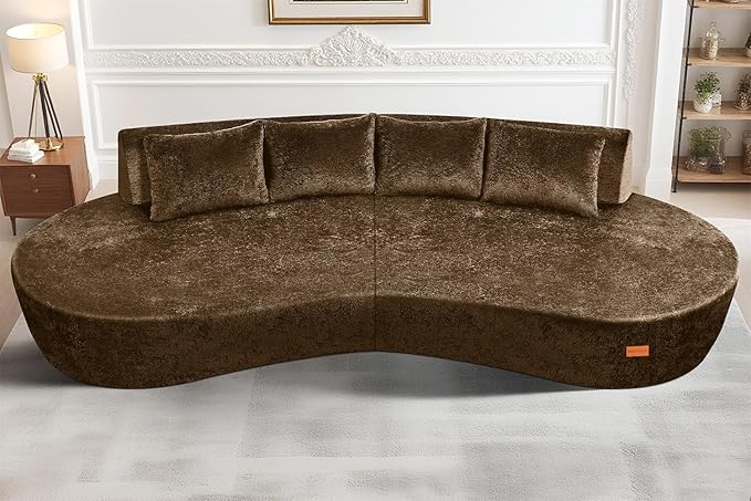 Homguava 104'' Modular Sectional Sofa, Curved Modern Sofa by Homguava