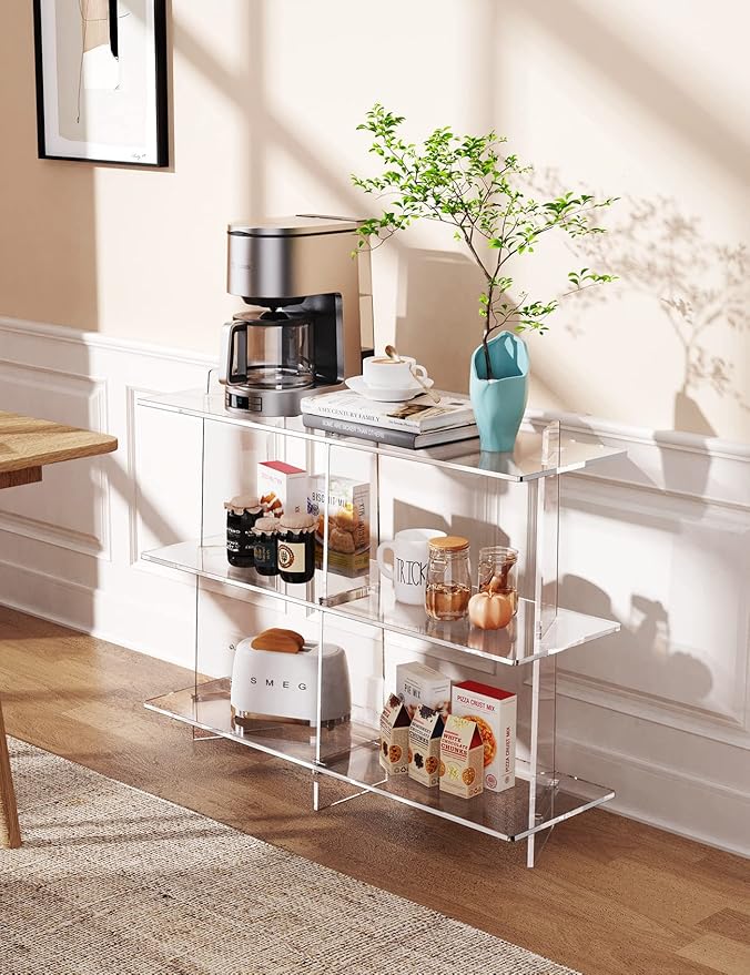 Acrylic Bookshelf, Small 3 Tier Open Bookcase - Image 5