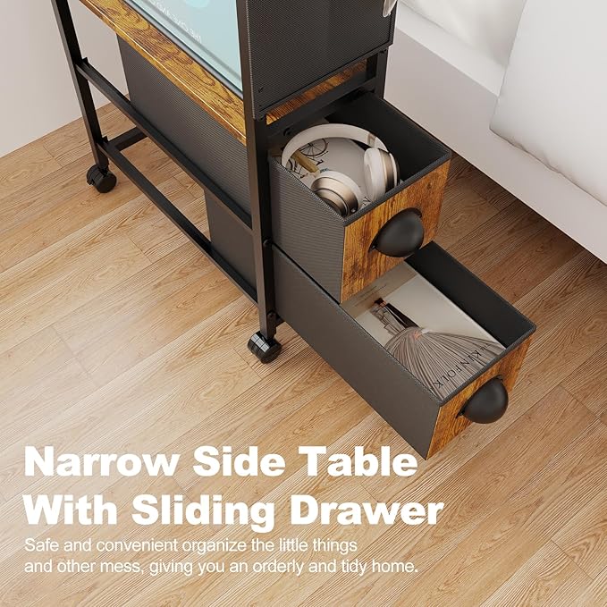 Narrow Side Tables with 2 Drawer - Image 4