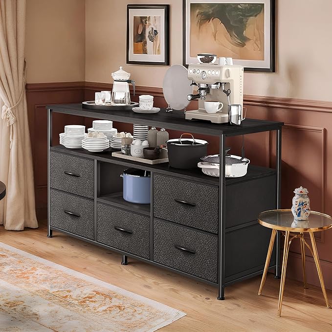 TV Stand for Bedroom, 47 Inch Dresser TV Stand for 43, 55 Inch TVs, 5 Drawers - Image 9