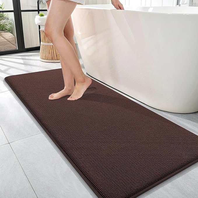 OLANLY Thick Memory Foam Bath Mat Rug 47x17, Extra Soft Absorbent Bathroom Rug by OLANLY