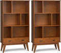 SIMPLIHOME Draper 35 inch Mid-Century Modern 6 Cubbie Bookcase by SimpliHome