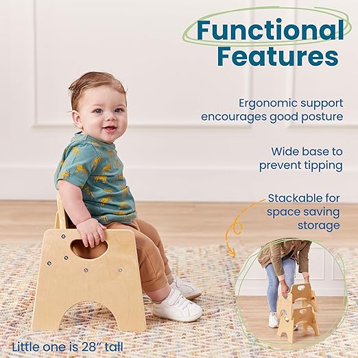 ECR4Kids Stackable Wooden Toddler Chair, Kids Furniture - Image 5